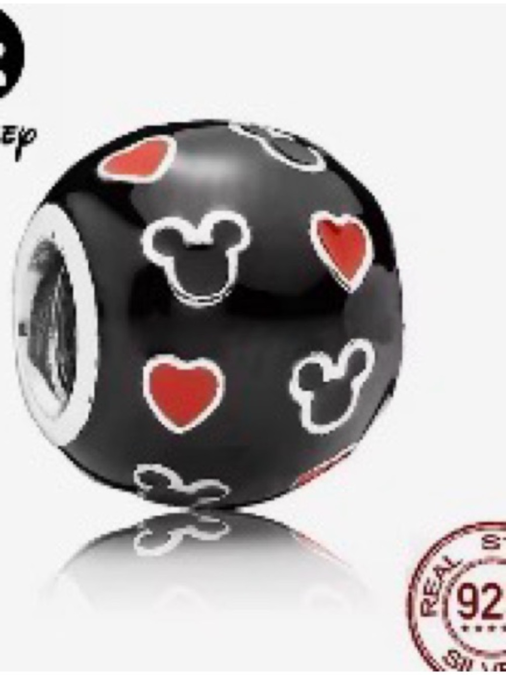 Bead Charm with Mickey and Hearts